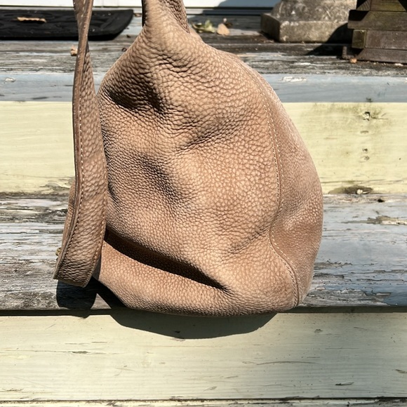 Coach Y2K Vintage Pebbled Leather Tan Tote Hobo Boho Hippie NuBuck Suede Handbag - Picture 8 of 16